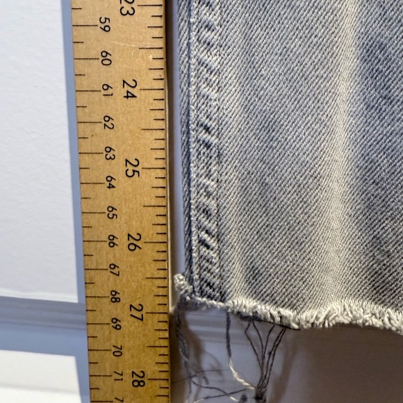 Urban Outfitters BDG light grey mom jeans 100% cotton raw hem - Picture 2 of 9